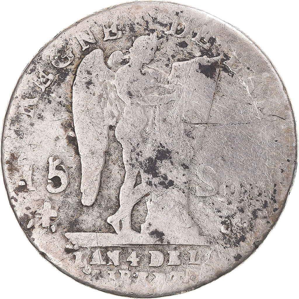 Monnaie, France, Louis XVI, 15 sols françois, 1792 / AN 4, Limoges, TB, Argent
