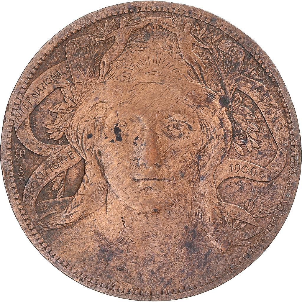 Italia, 20 centesimi token, Exposition Internationale de Milan, 1906, MBC