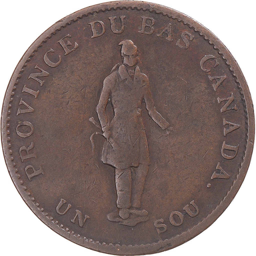 Kanada, half penny token, 1 sou, 1837, S+, Kupfer