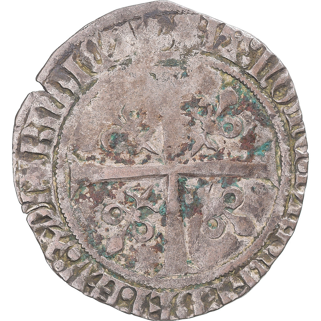 Monnaie, France, Jean II le Bon, Gros à la fleur de lis, 1358, TB+, Billon