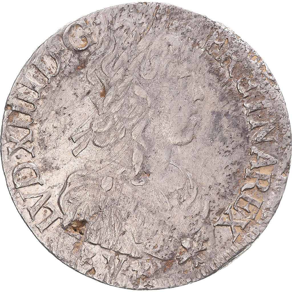 France, Louis XIV, Écu de Navarre à la mèche longue, 1657, Saint-Palais