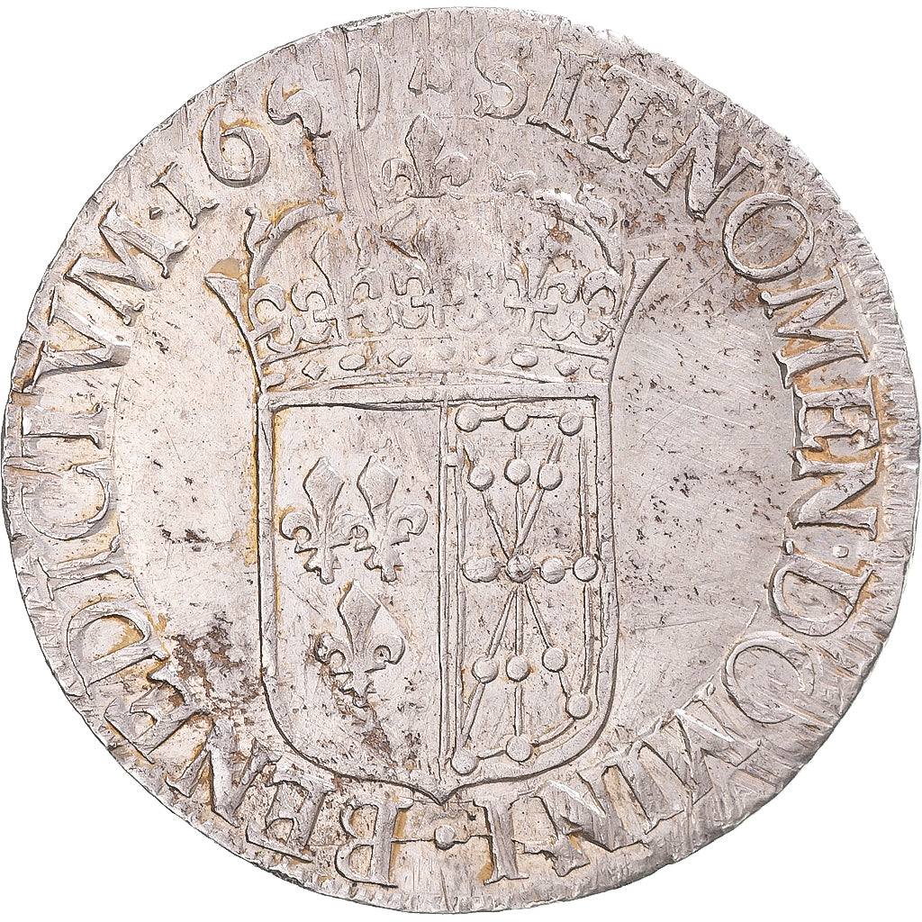France, Louis XIV, Écu de Navarre à la mèche longue, 1657, Saint-Palais