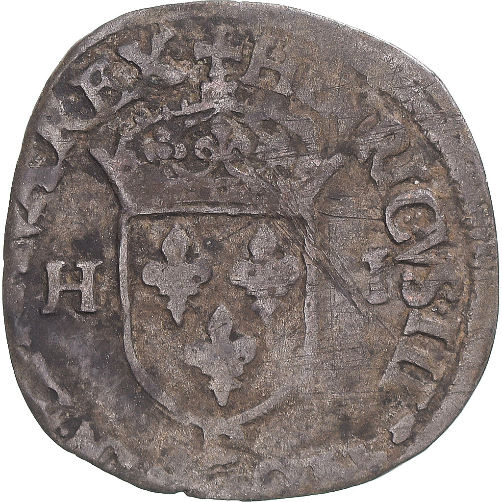 Münze, Frankreich, Henri IV, Douzain aux deux H, 1594, Lyon, S+, Billon
