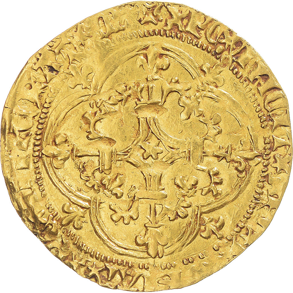 France, Dauphin Charles, Régent, Écu d’or aux deux couronelles, 1418-1422