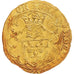 Francia, Charles VI, 1/2 heaume d’or, Poitiers, Oro, MB+, Duplessy:374