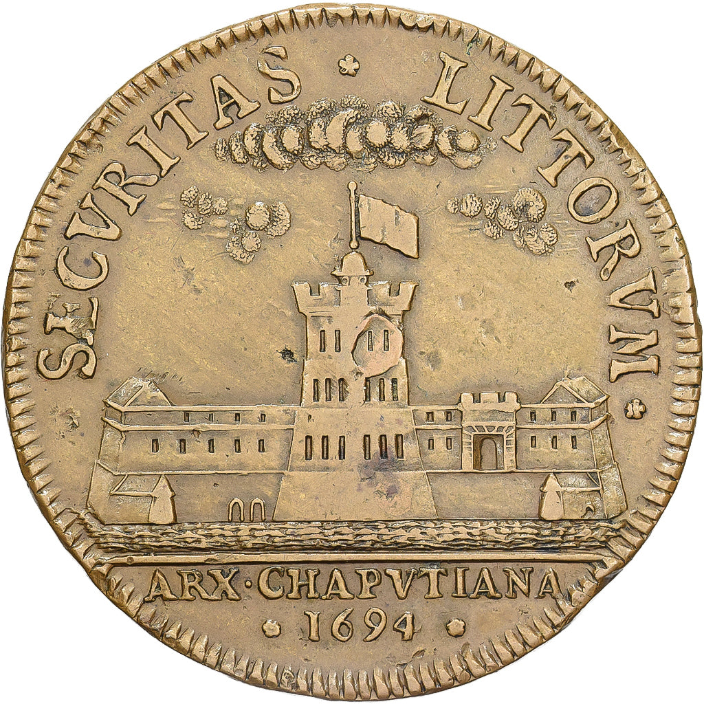 Francja, medal, Ludwik XIV, Sécurité des Littoraux, 1694, Miedź, Pedigree