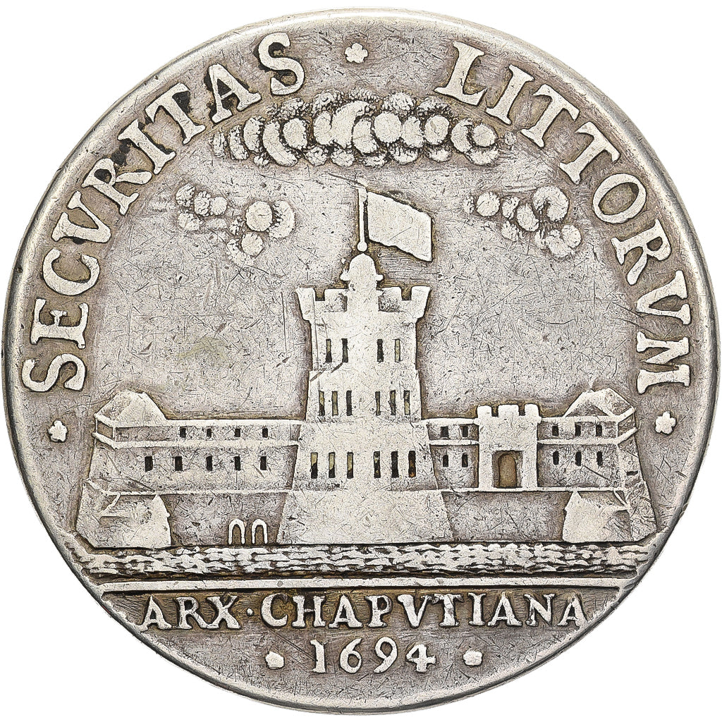 Francja, medal, Ludwik XIV, Sécurité des Littoraux, 1694, Srebro, VF(30-35)