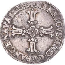 Münze, Frankreich, Henri IV, 1/4 Ecu, 1599, Bayonne, SS+, Silber, Gadoury:597