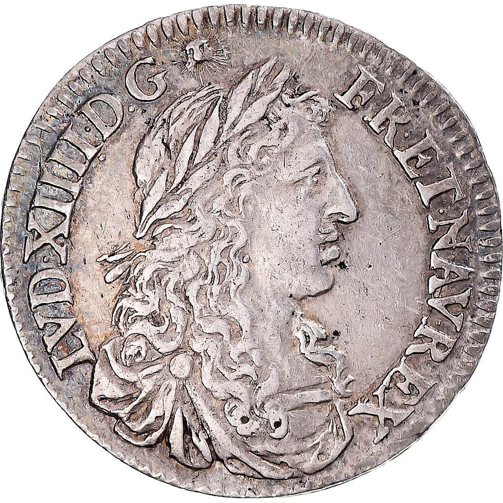 Francia, Antilles ou Canada, Louis XIV, 5 Sols, 1670, Paris, Plata, MBC+