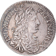Francia, Antilles ou Canada, Louis XIV, 5 Sols, 1670, Paris, Plata, MBC+