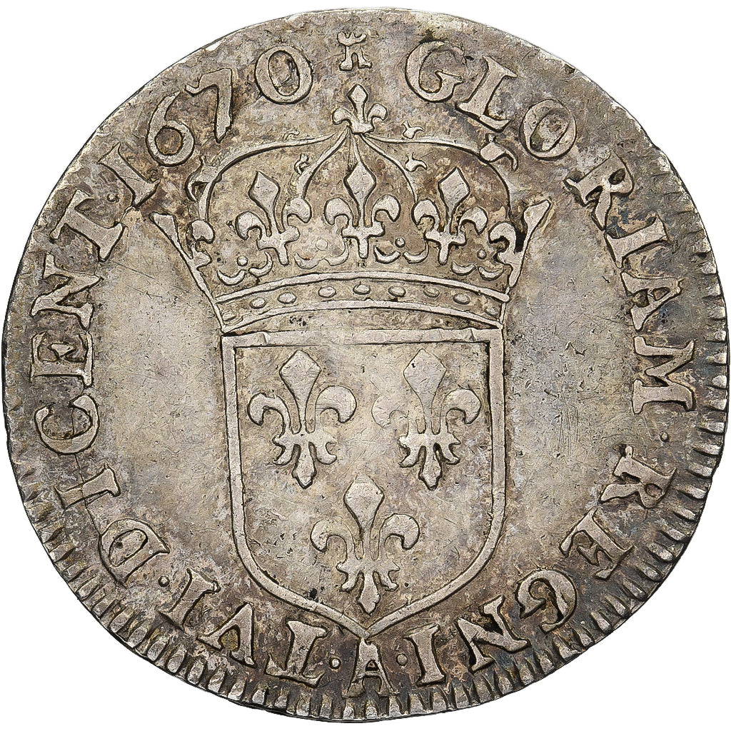 Antilles françaises, Louis XIV, 5 Sols, 1670, Paris, Argent, TTB+, Pedigree