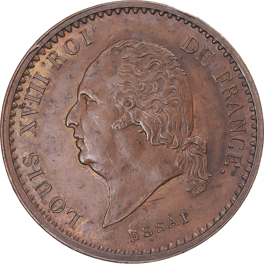 Coin, FRENCH COLONIES, Louis XVIII, 10 Centimes, 1824, Paris, ESSAI, MS(63)