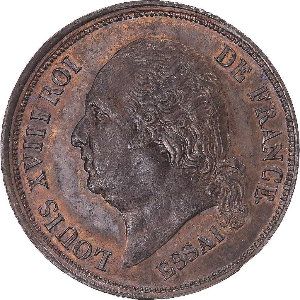 Coin, FRENCH COLONIES, Louis XVIII, 5 Centimes, 1824, Paris, ESSAI, MS(64)