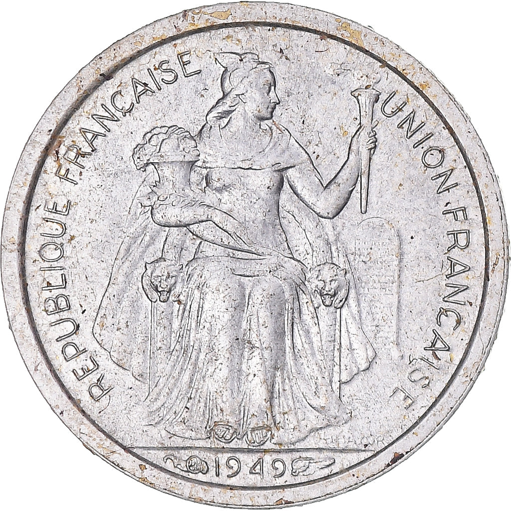 Coin, FRENCH OCEANIA, 50 Centimes, 1949, Paris, MS(60-62), Aluminum, KM:1