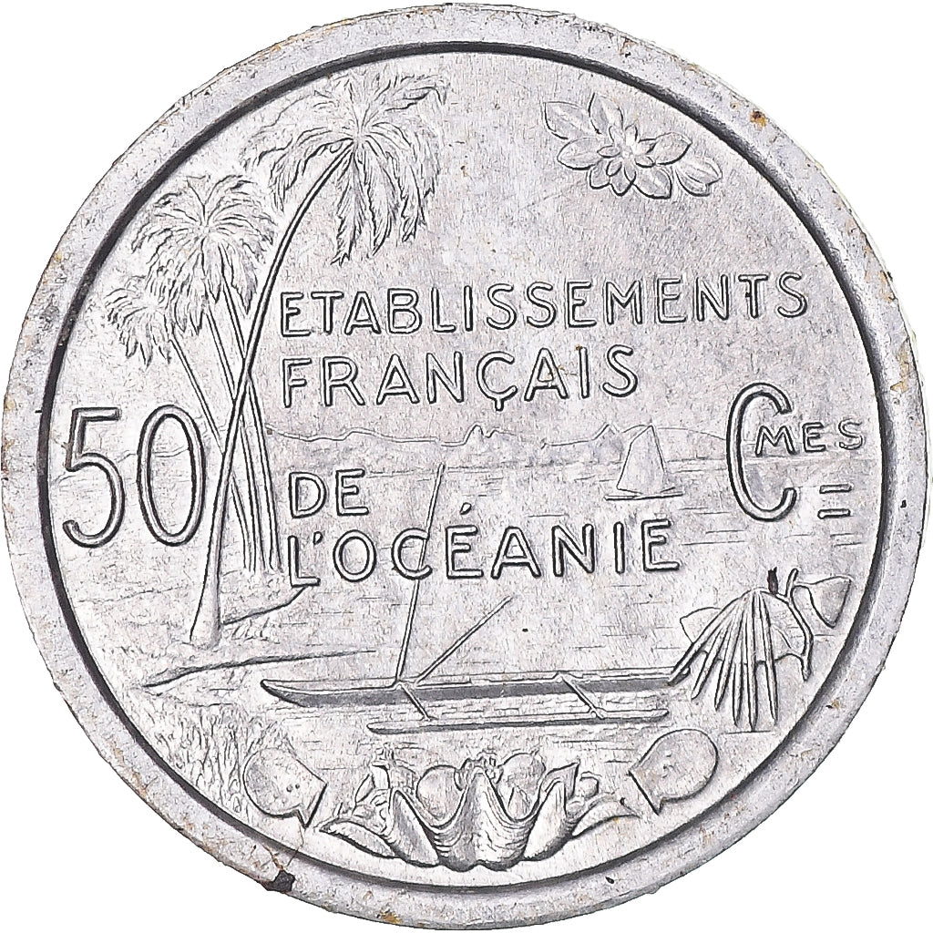 Coin, FRENCH OCEANIA, 50 Centimes, 1949, Paris, MS(60-62), Aluminum, KM:1