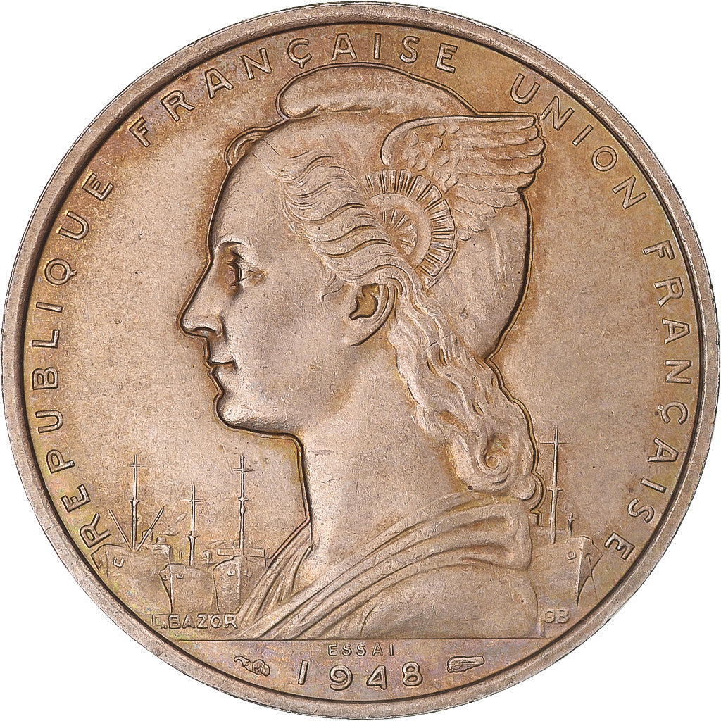 Coin, French Somaliland, 5 Francs, 1948, Paris, ESSAI, AU(55-58), Copper-nickel