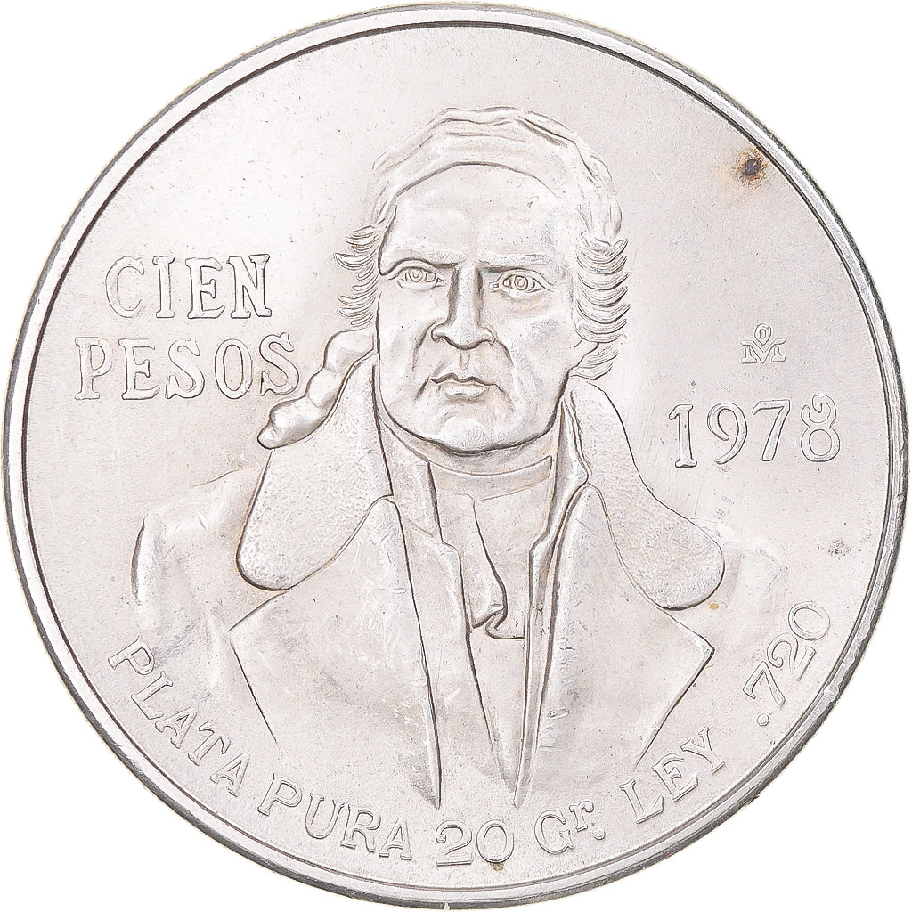 Munten, Mexico, 100 Pesos, 1978, Mexico City, PR, Zilver, KM:483.2