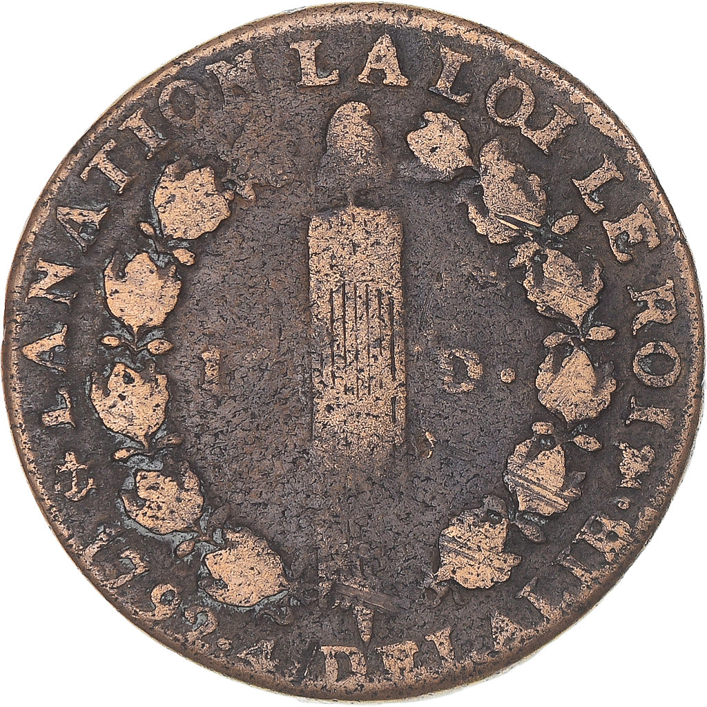 Münze, Frankreich, Louis XVI, 12 deniers françois, 1792 / AN 4, La Rochelle