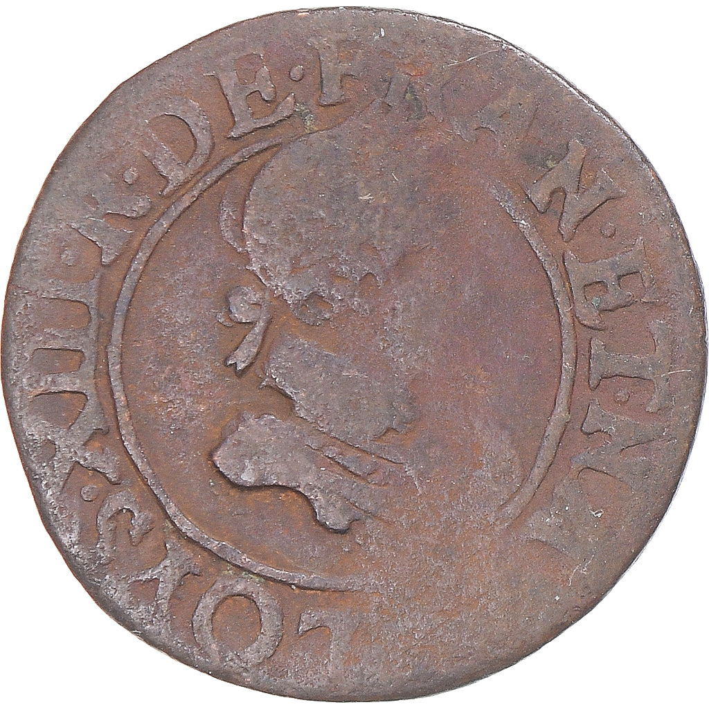 Munten, Frankrijk, Louis XIII, Double Tournois, 1621, FR, Koper, Gadoury:8