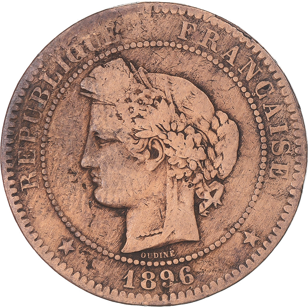 Coin, France, Cérès, 10 Centimes, 1896, Paris, VF(30-35), Bronze, KM:815.1