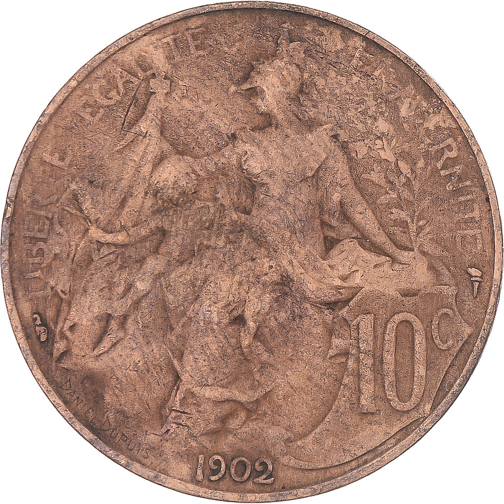 Münze, Frankreich, Dupuis, 10 Centimes, 1902, Paris, S+, Bronze, KM:843