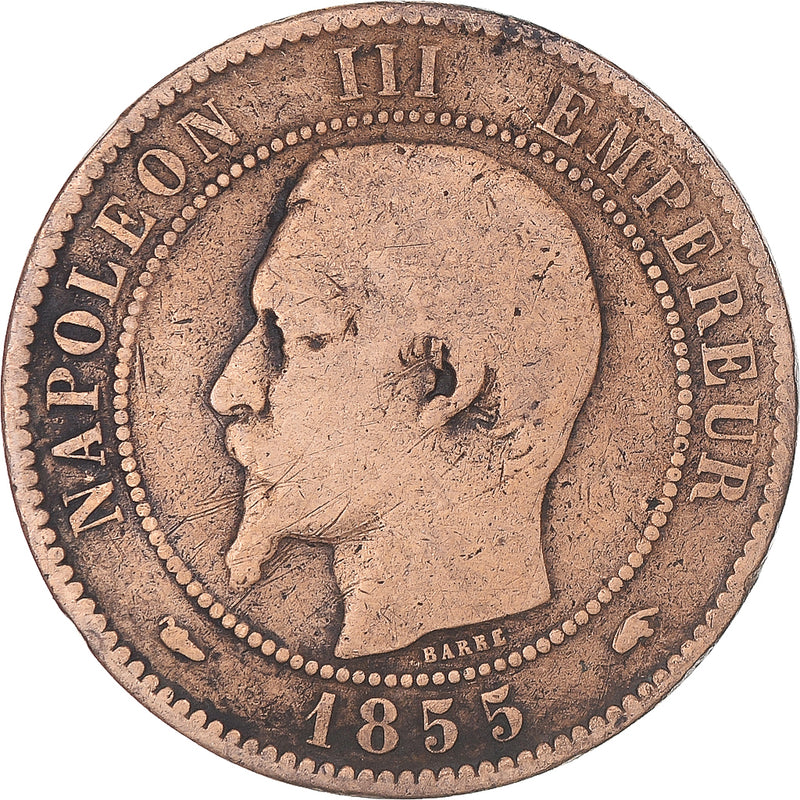Munten Frankrijk Napoleon III 10 Centimes 1855 Paris FR Koper
