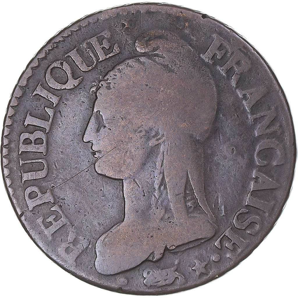 Coin, France, Dupré, 5 Centimes, AN 5, Paris, VF(30-35), Bronze, KM:640.1