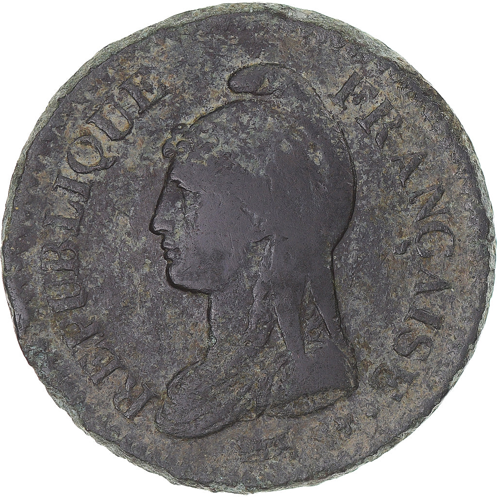 Moneta, Francja, Dupré, Decime, AN 8, Paris, VF(30-35), Brązowy, KM:644.1