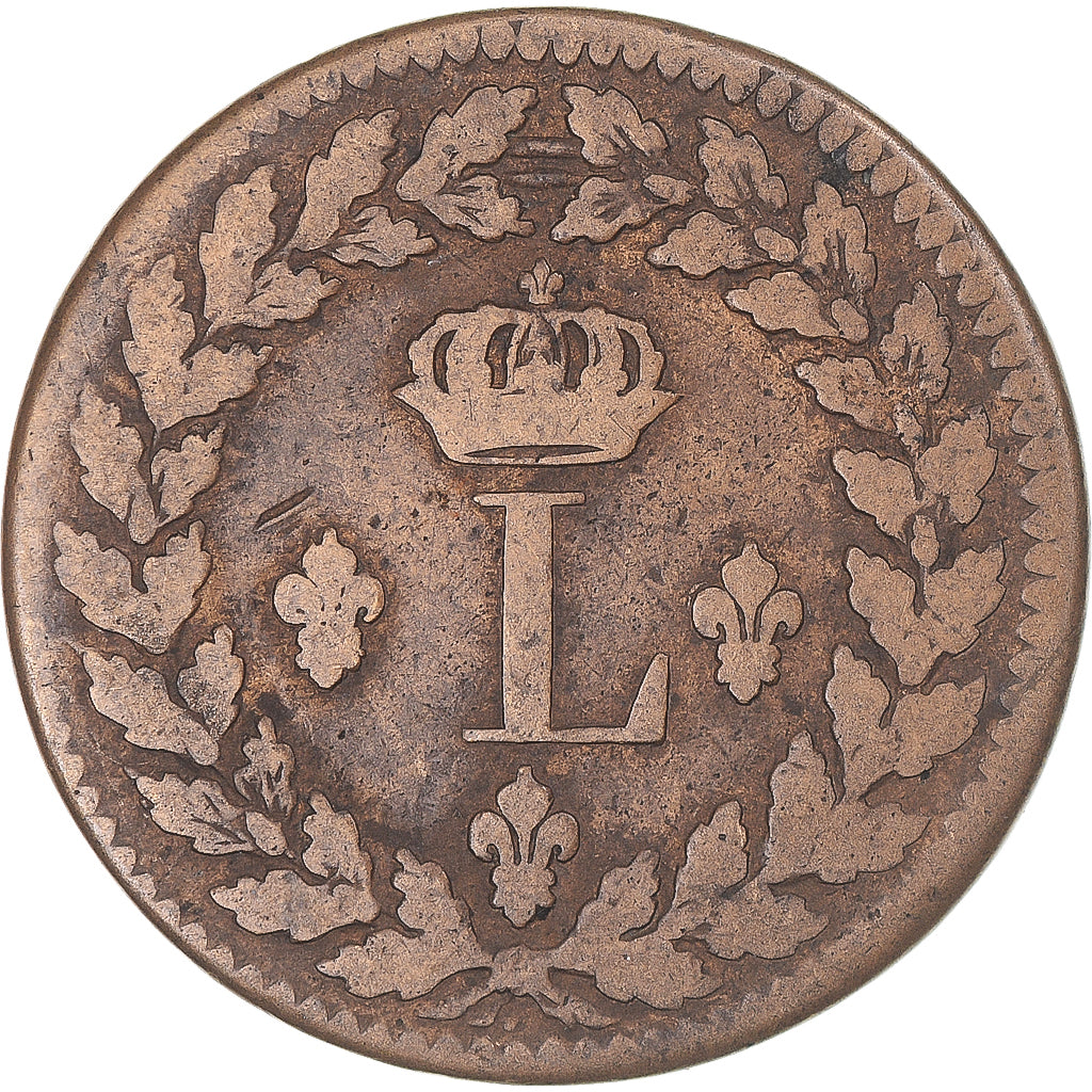 Moneta, Francja, Louis XVIII, Decime, 1815, Strasbourg, VF(30-35), Brązowy