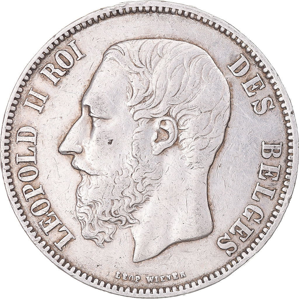 Coin, Belgium, Leopold II, 5 Francs, 1870, Brussels, VF(30-35), Silver, KM:24