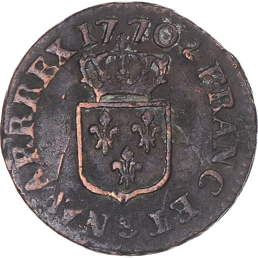 Munten, Frankrijk, Louis XV, Liard à la Vieille Tête, 1770, Reims, FR+, Koper