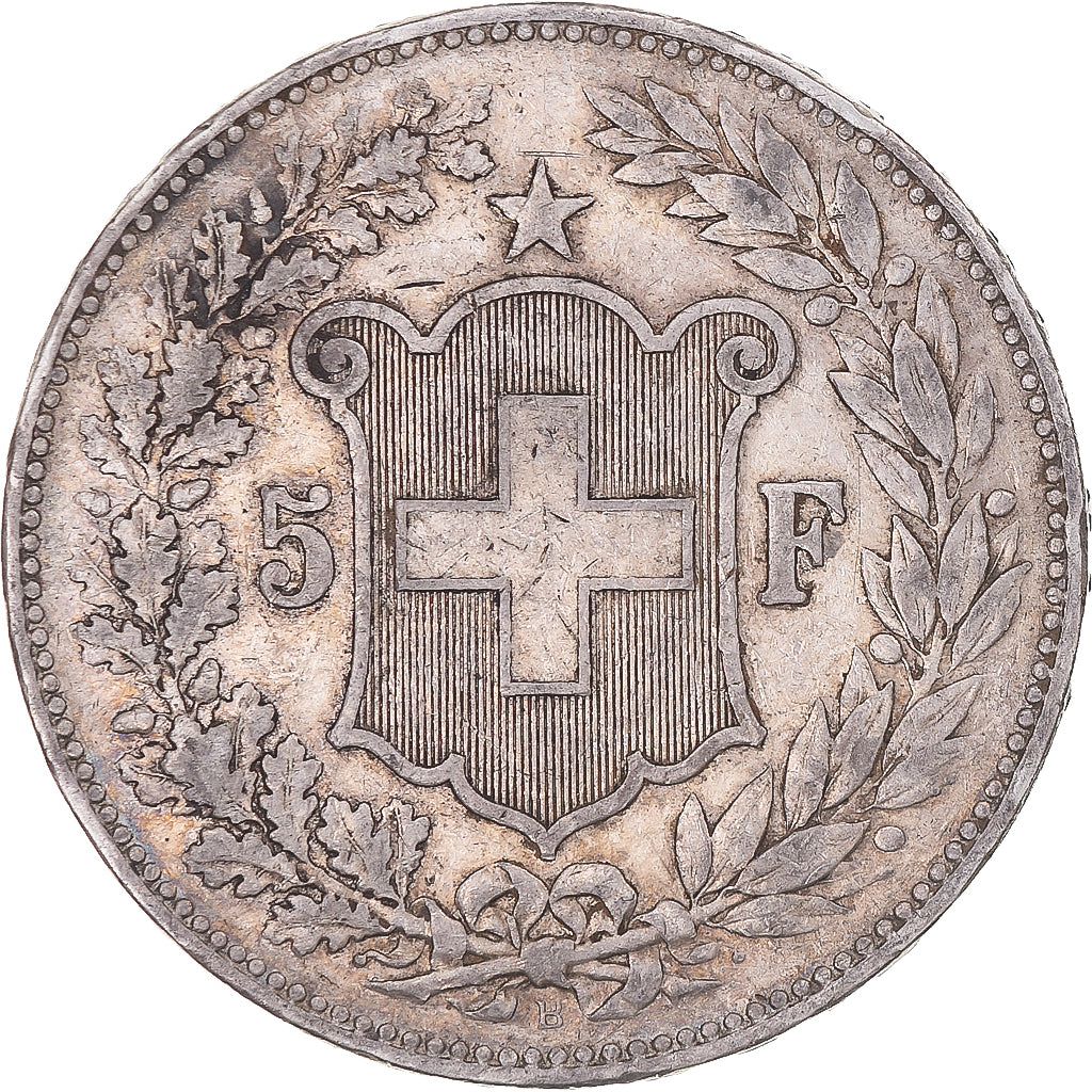 Coin, Switzerland, 5 Francs, 1907, Bern, VF(30-35), Silver, KM:34