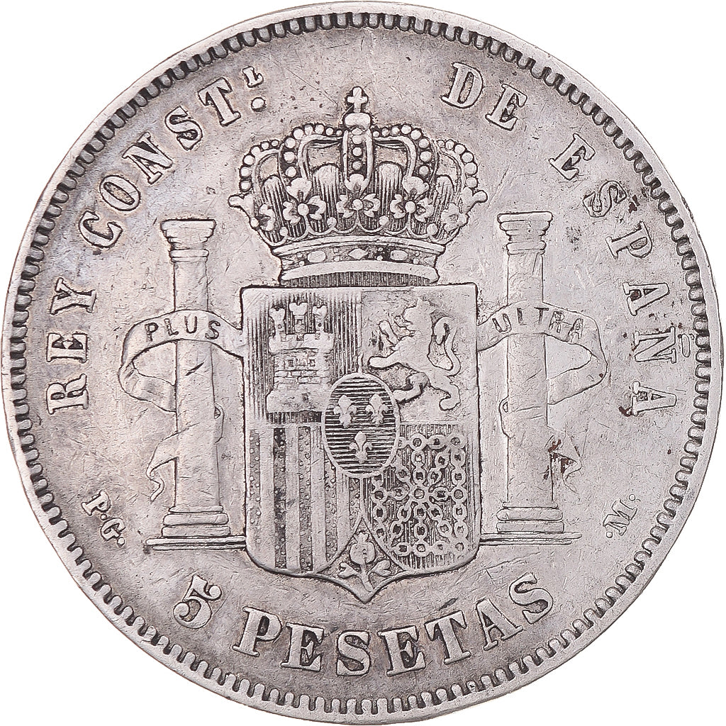 Coin, Spain, Alfonso XIII, 5 Pesetas, 1892, Madrid, VF(30-35), Silver, KM:700
