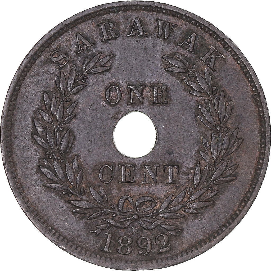Monnaie, Sarawak, Charles J. Brooke, Cent, 1892, Heaton, Birmingham, TTB