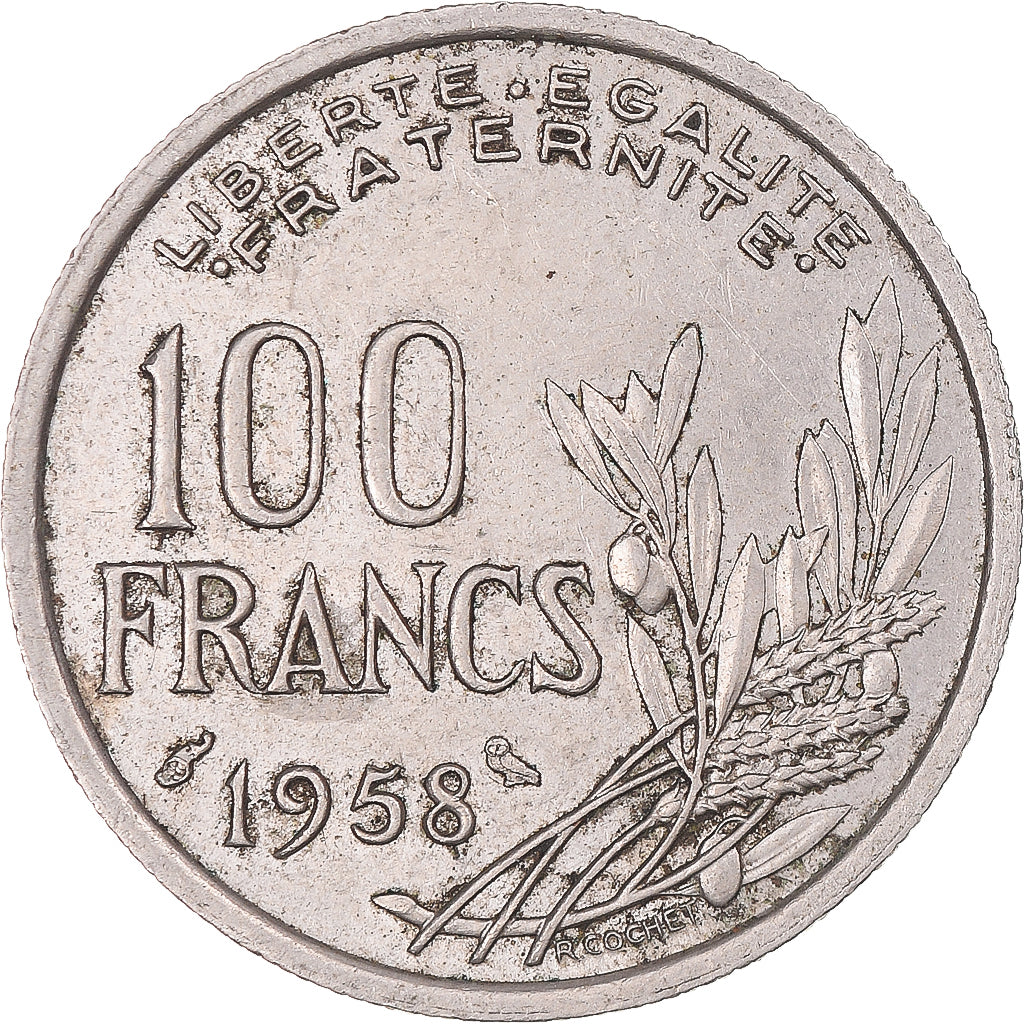 Monnaie, France, Cochet, 100 Francs, 1958, Paris, Chouette, TTB, Cupro-nickel