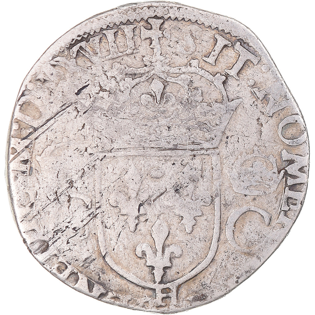 Monnaie, France, Charles IX, Teston aux 2 C couronnés, 1562, La Rochelle, TB