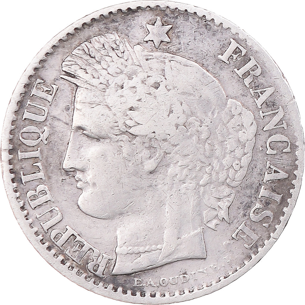 Moneta, Francia, Cérès, 20 Centimes, 1850, Paris, MB+, Argento, KM:758.1