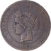 Moneta, Francia, Cérès, 10 Centimes, 1887, Paris, MB+, Bronzo, KM:815.1