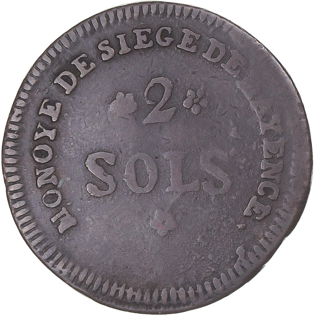 Münze, Deutschland, 2 Sols, 1793, Mayence, Siège de Mayence, S+, Kupfer