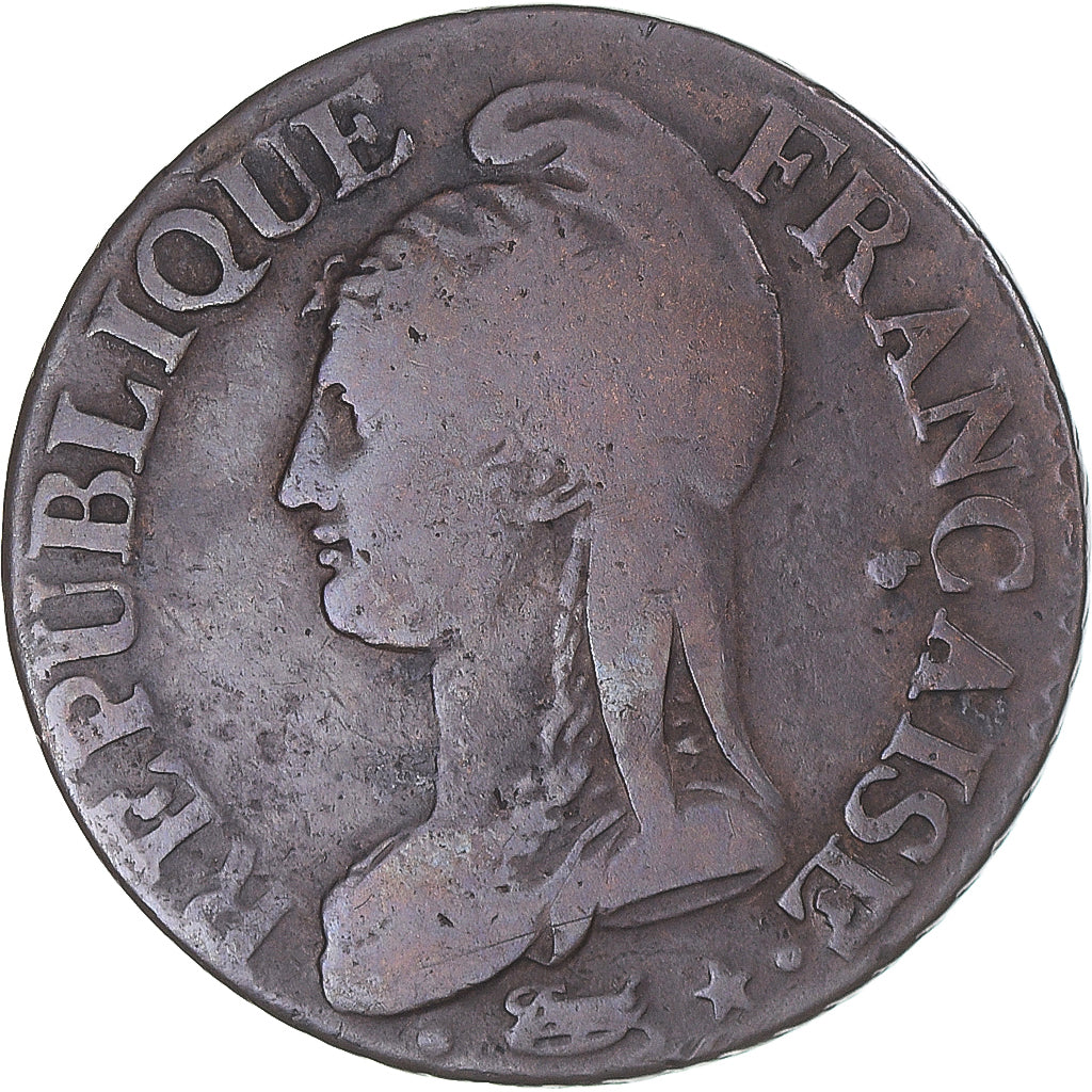 Coin, France, Dupré, 5 Centimes, AN 5, Paris, VF(30-35), Bronze, KM:640.1