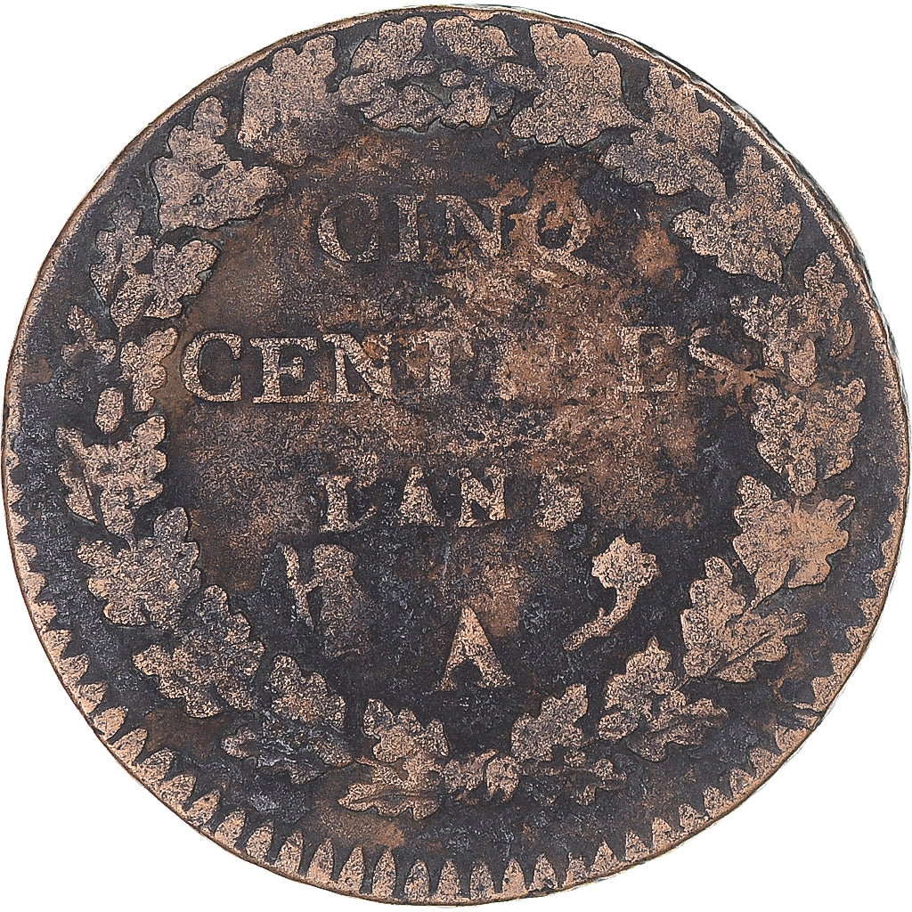 Coin, France, Dupré, 5 Centimes, AN 5, Paris, VF(30-35), Bronze, KM:640.1