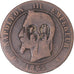 Coin, France, Napoleon III, 10 Centimes, 1865, Paris, Countermark, VF(20-25)