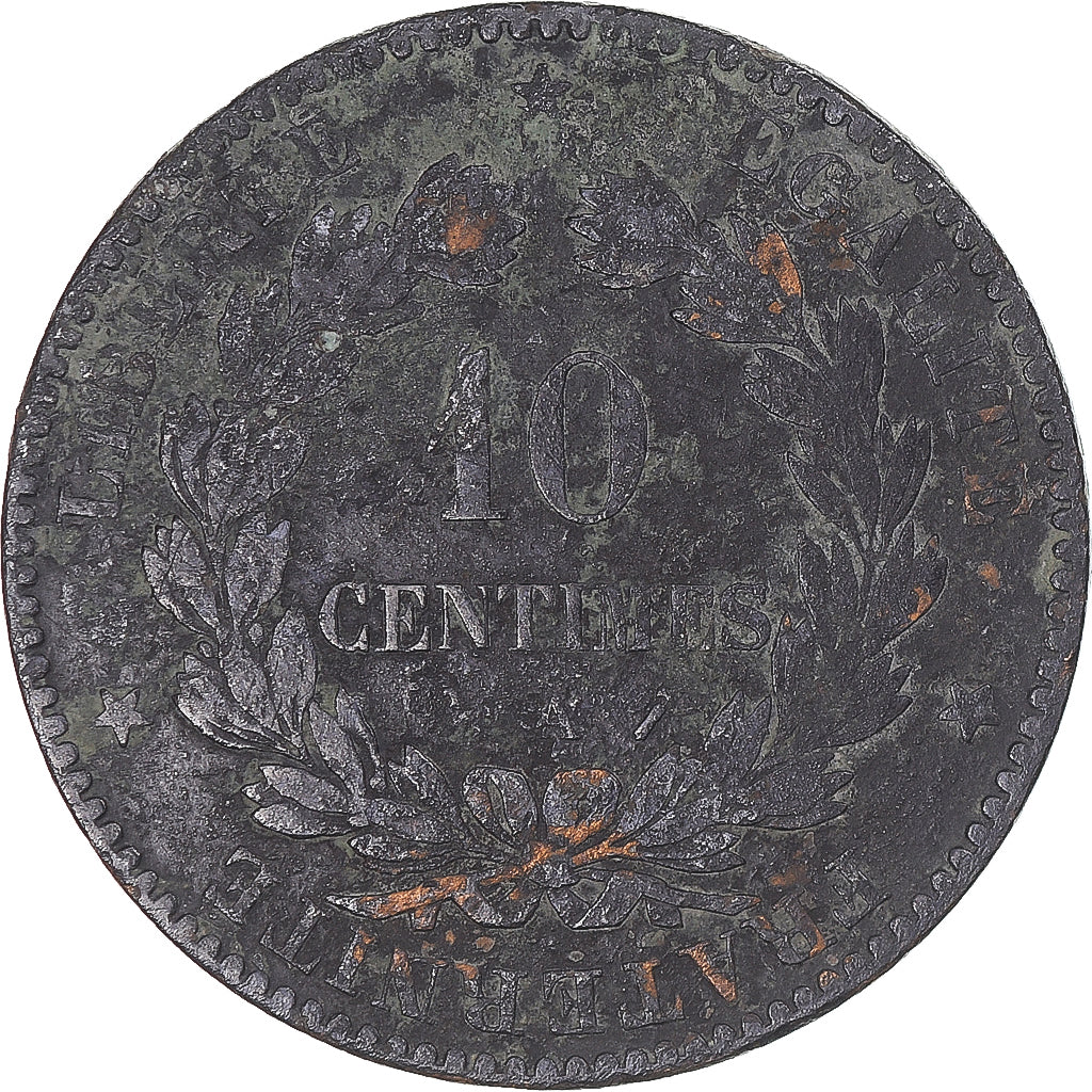 Moneta, Francja, Cérès, 10 Centimes, 1883, Paris, VF(20-25), Brązowy