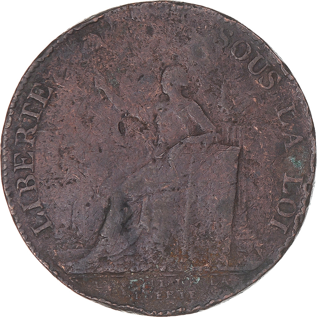 Münze, Frankreich, 2 Sols, 1791, S, Bronze, KM:Tn23, Brandon:217