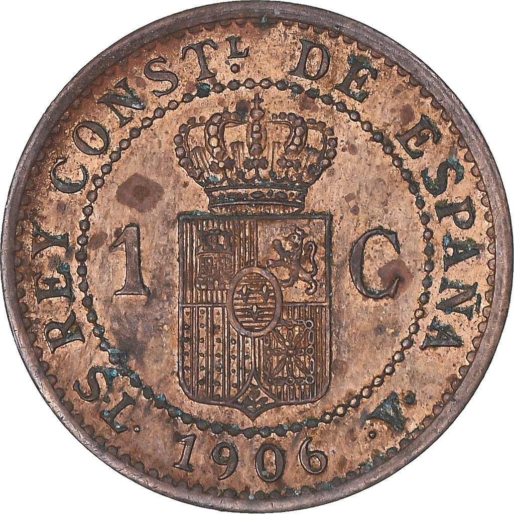 Moneda, España, Alfonso XIII, Centimo, 1906, Madrid, BC+, Bronce, KM:726