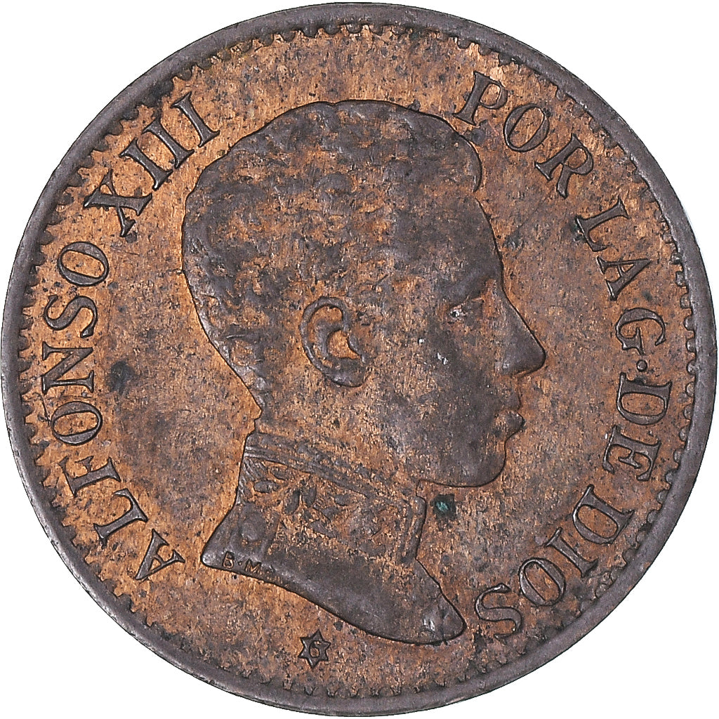 Moeda, Espanha, Alfonso XIII, Centimo, 1906, Madrid, EF(40-45), Bronze, KM:726
