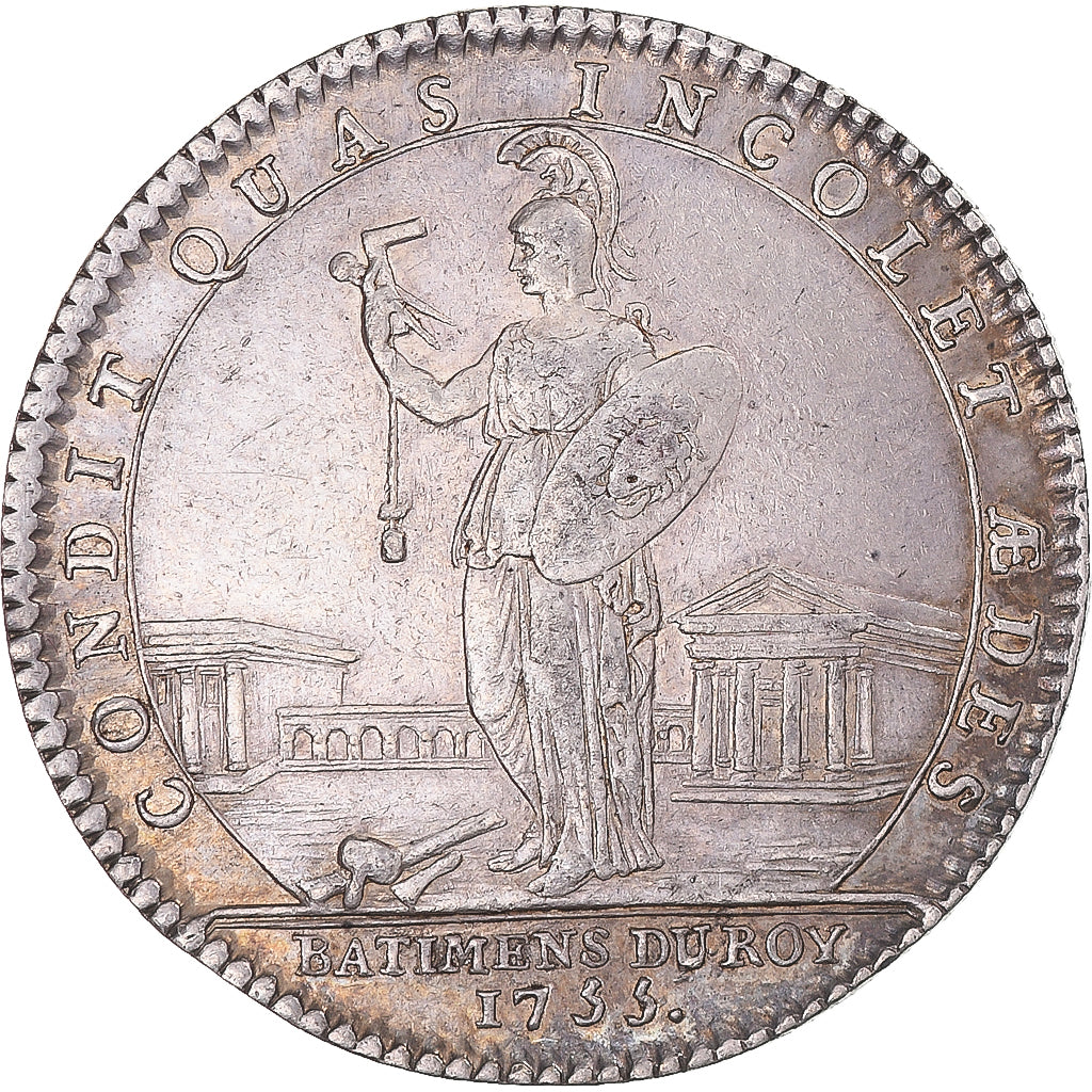 France, Jeton, Administration des Bâtiments du Roi, Louis XV, 1755, SUP