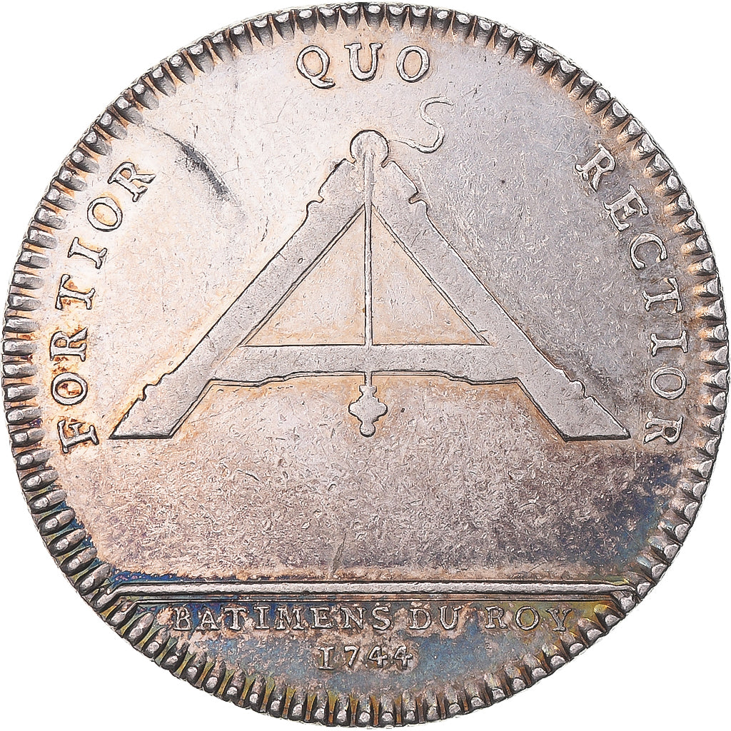 France, Jeton, Administration des Bâtiments du Roi, Louis XV, 1744, TTB+