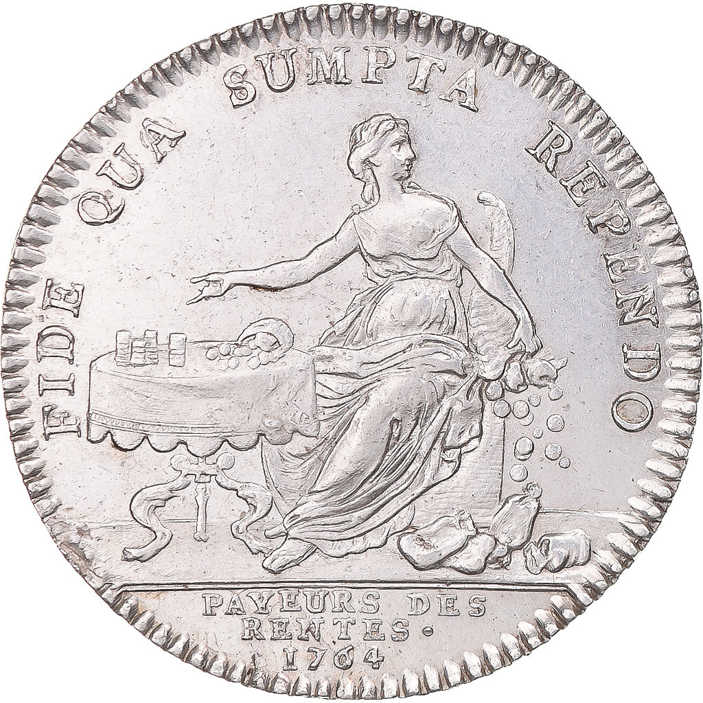 Frankreich, betaalpenning, Controleurs Payeurs des Rentes, 1764, SS+, Silber