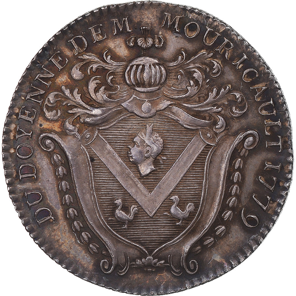 Francia, zeton, Commissaire au Châtelet, Thomas Mouricault, 1779, EBC, Plata